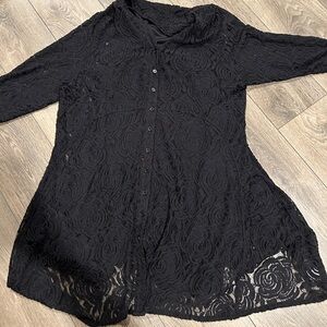 Addition Elle black lace dress with under camisole